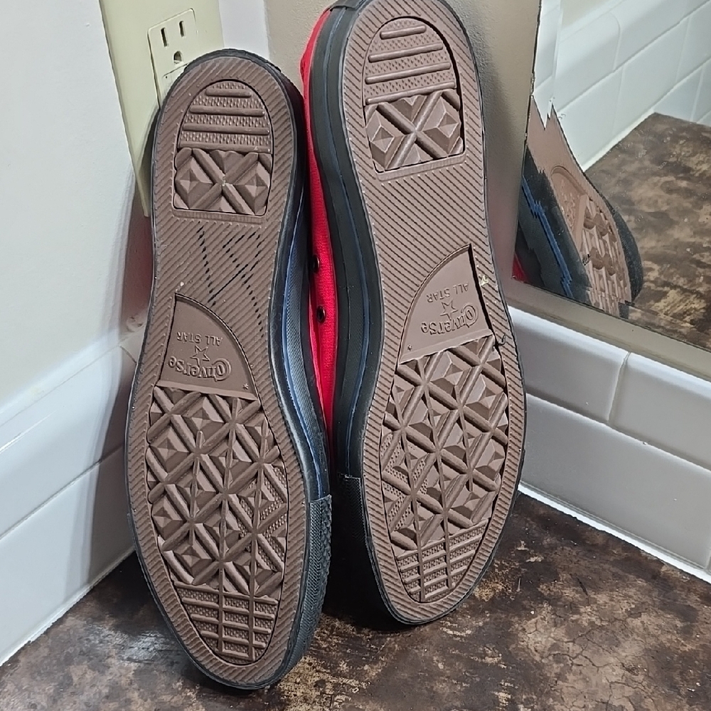 Converse Red Canvas Lace-Up Sneakers - Picture 4 of 8